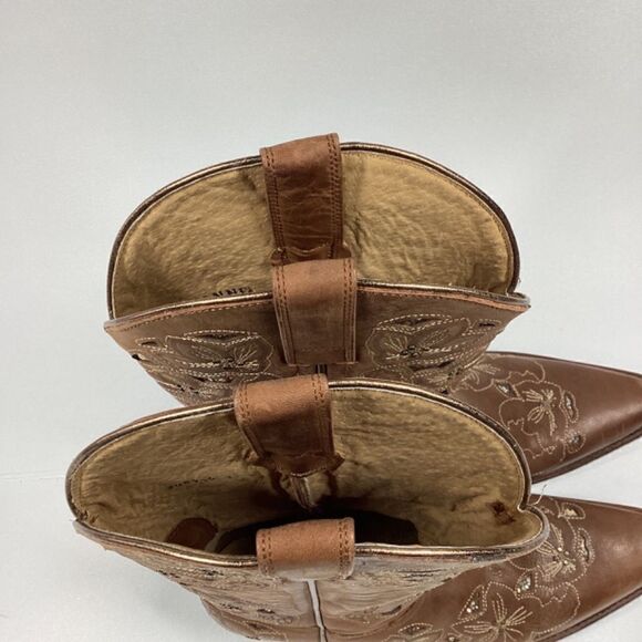 Shyanne Brown Embroidered Heeled Boots - Picture 7 of 16